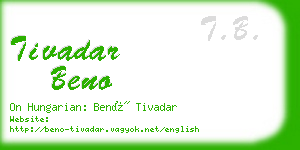 tivadar beno business card